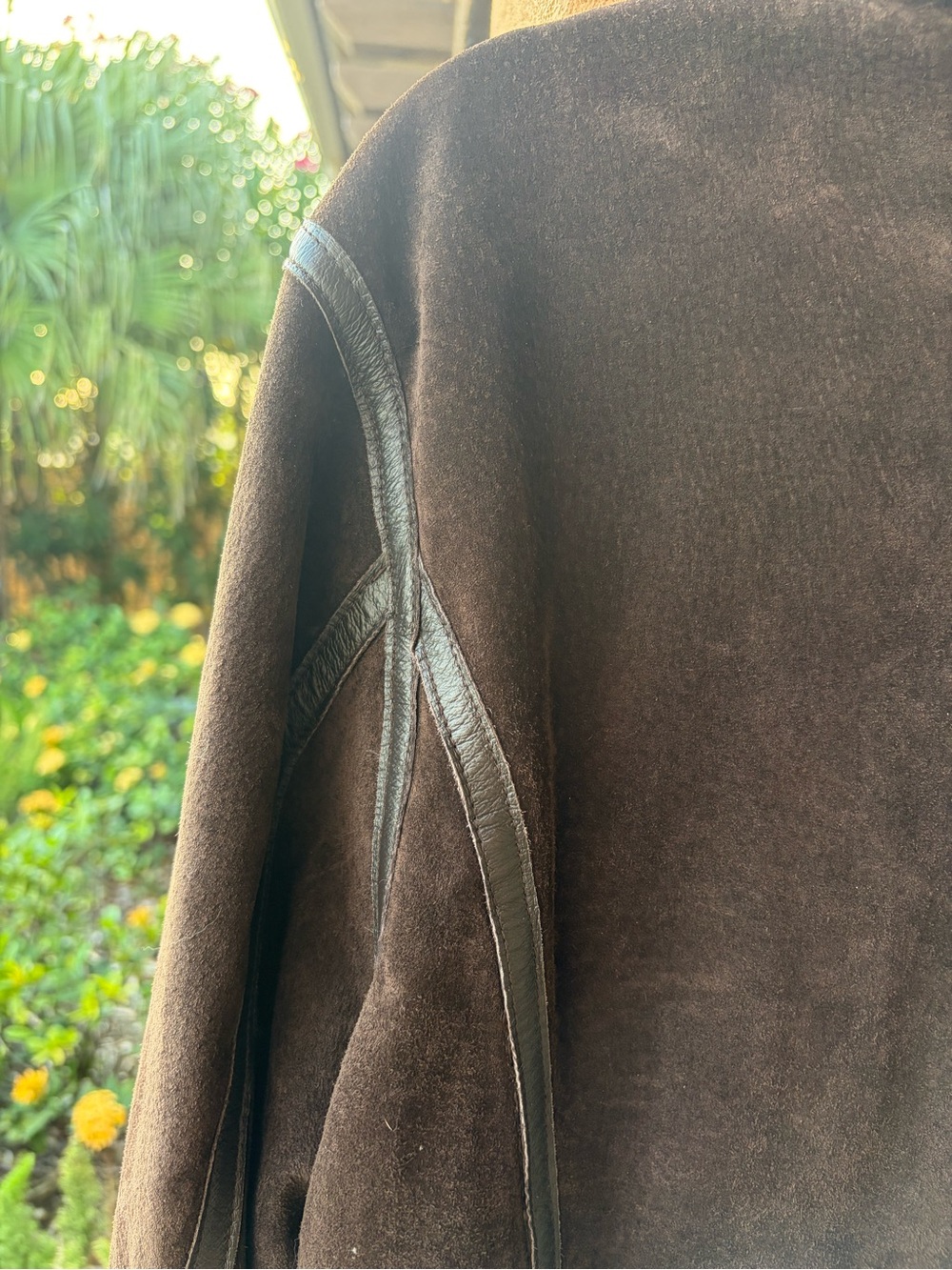 Vintage Penny Lane Y2K Genuine Brown Suede Leather Jacket Fur Slimming SZ XL - Picture 5 of 9